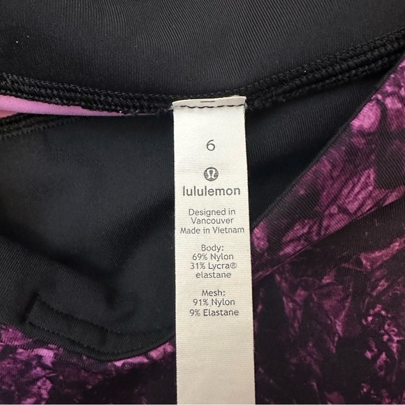 Lululemon Pace Rival Crop 22" Undercurrent Grapealicious Multi / Black size 6 - Picture 5 of 12